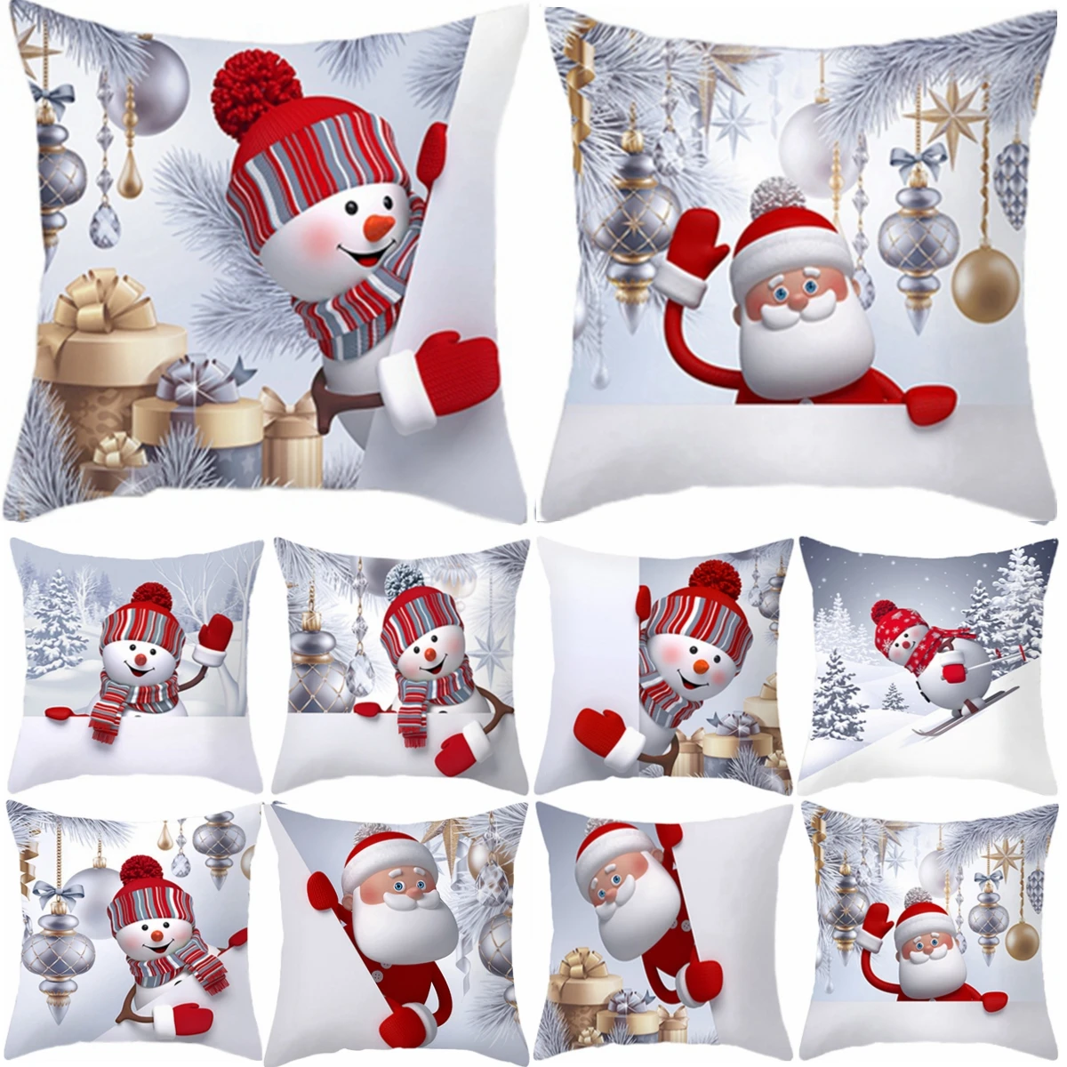 

2022 Merry Christmas Cushion Cover Christmas Decorations for Home Christmas Ornaments Xmas Navidad Gifts Happy New Year 2023