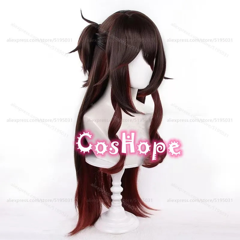 HSR Fugue Tingyun Косплей Парик 90 см Длинные Волосы Коричневый Красный Многослойный