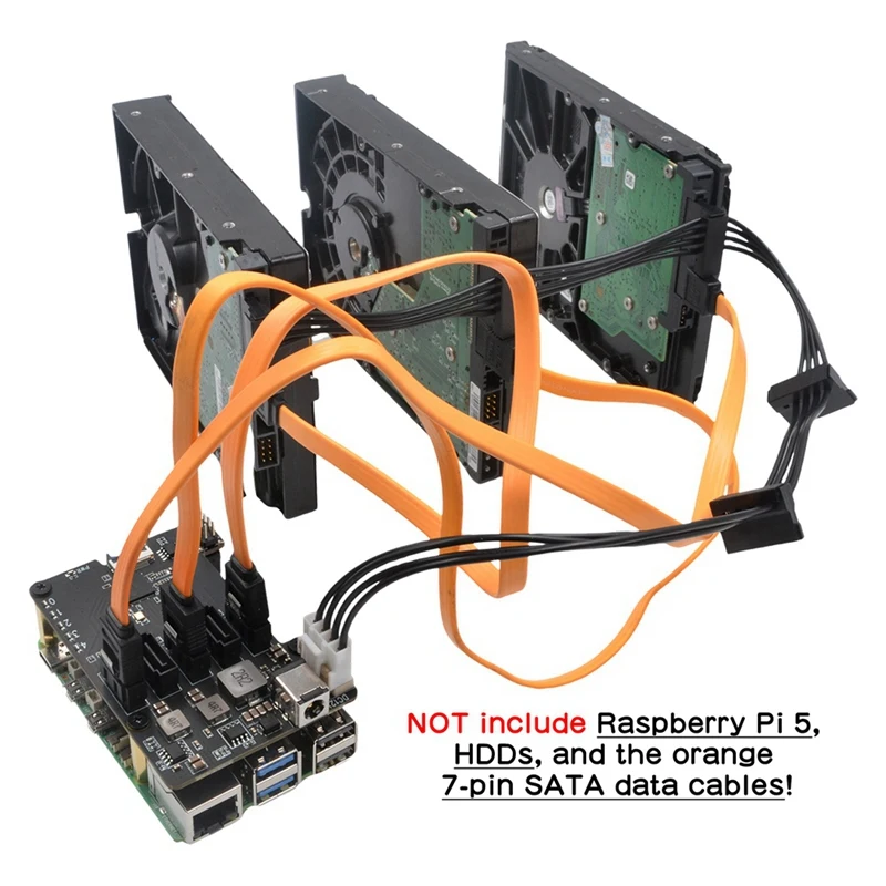 X1009 Pcie до 5-портового экрана SATA для Raspberry Pi 5 3.0 НЕ поддержка загрузки от HDD/SSD EU PLUG