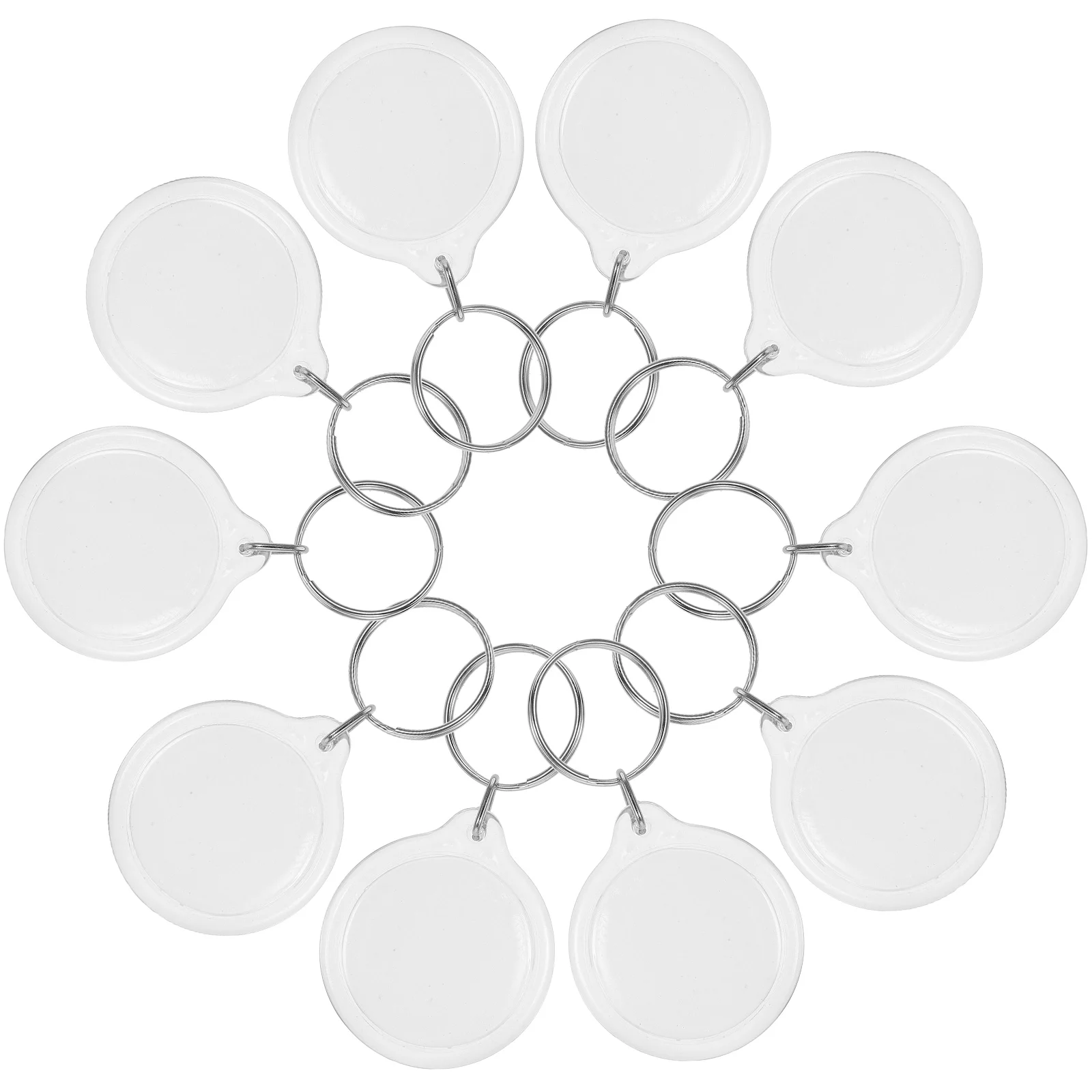 100 шт. прозрачная пустая вставка фоторамка брелок-брелок кольцо держатель DIY