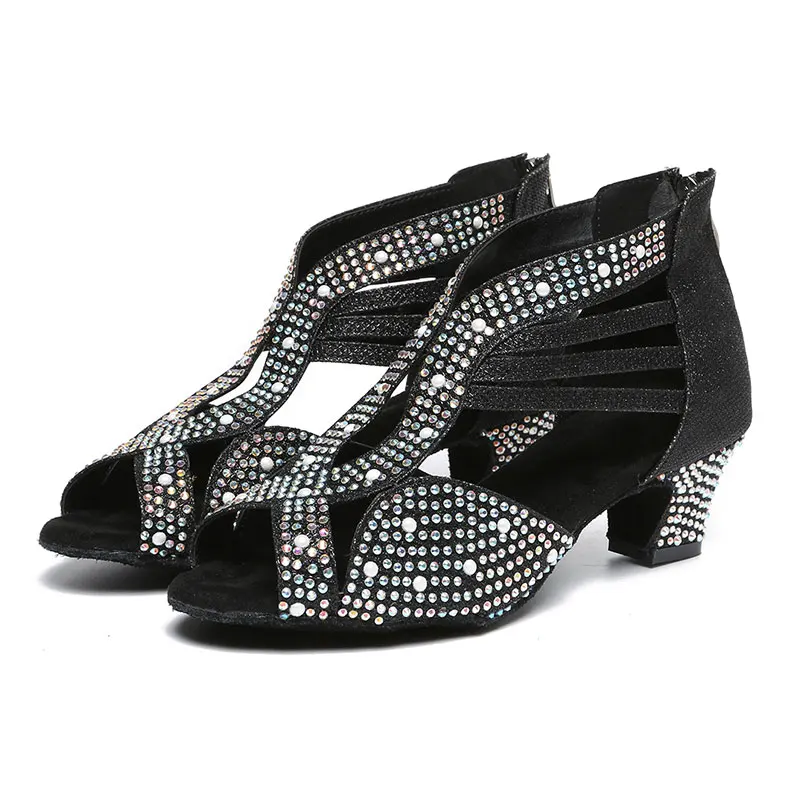 SWDZM Women's Ballroom Tango Dance Shoes Latin Dance Shoes Woman Party Salsa Dancing Shoes for Lady Female Soft sole High heels