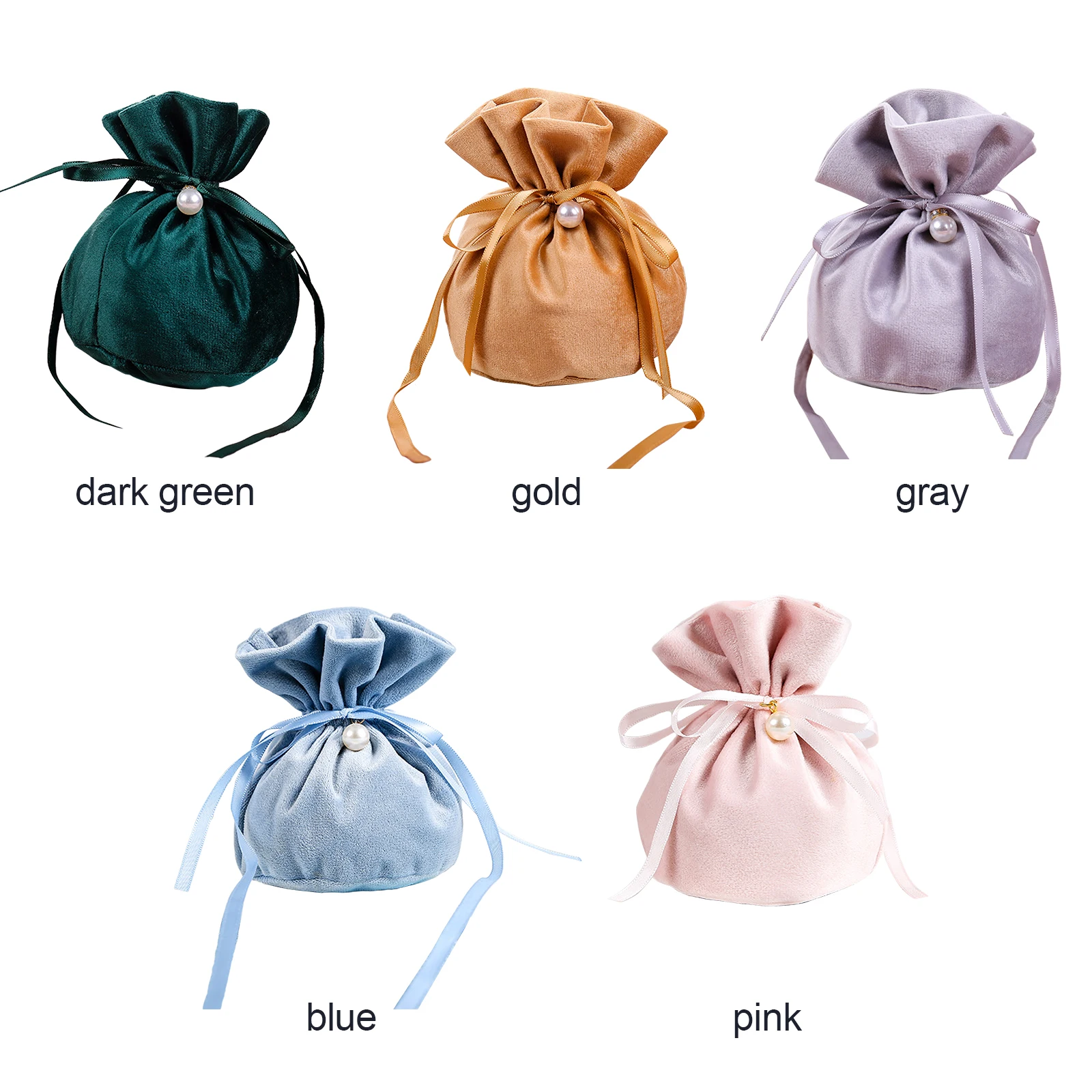

20pcs Luxury Velvet Gift Bags Candy Bags With Pearl String wedding Christmas Birthday Party Cooikes Jewelry Velvet Sachet Bags
