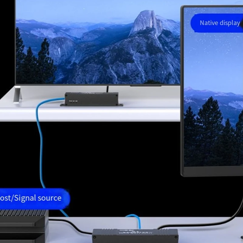 4K 60 Гц-совместимый KVM-удлинитель через IP Rj45 Cat6 USB Ethernet-удлинитель м/196 футов для