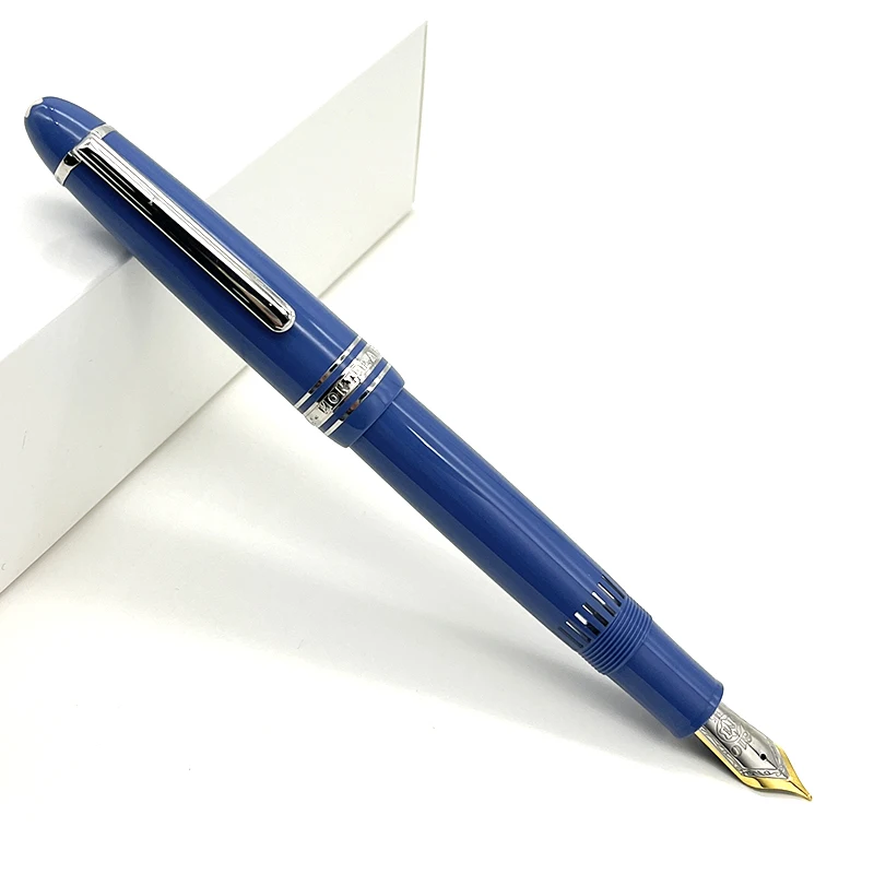 LAN MB-146 Fountain Pen Blue & Black Resin And Classic 4810 Gold-Plating Nib With Serial Number & View Window