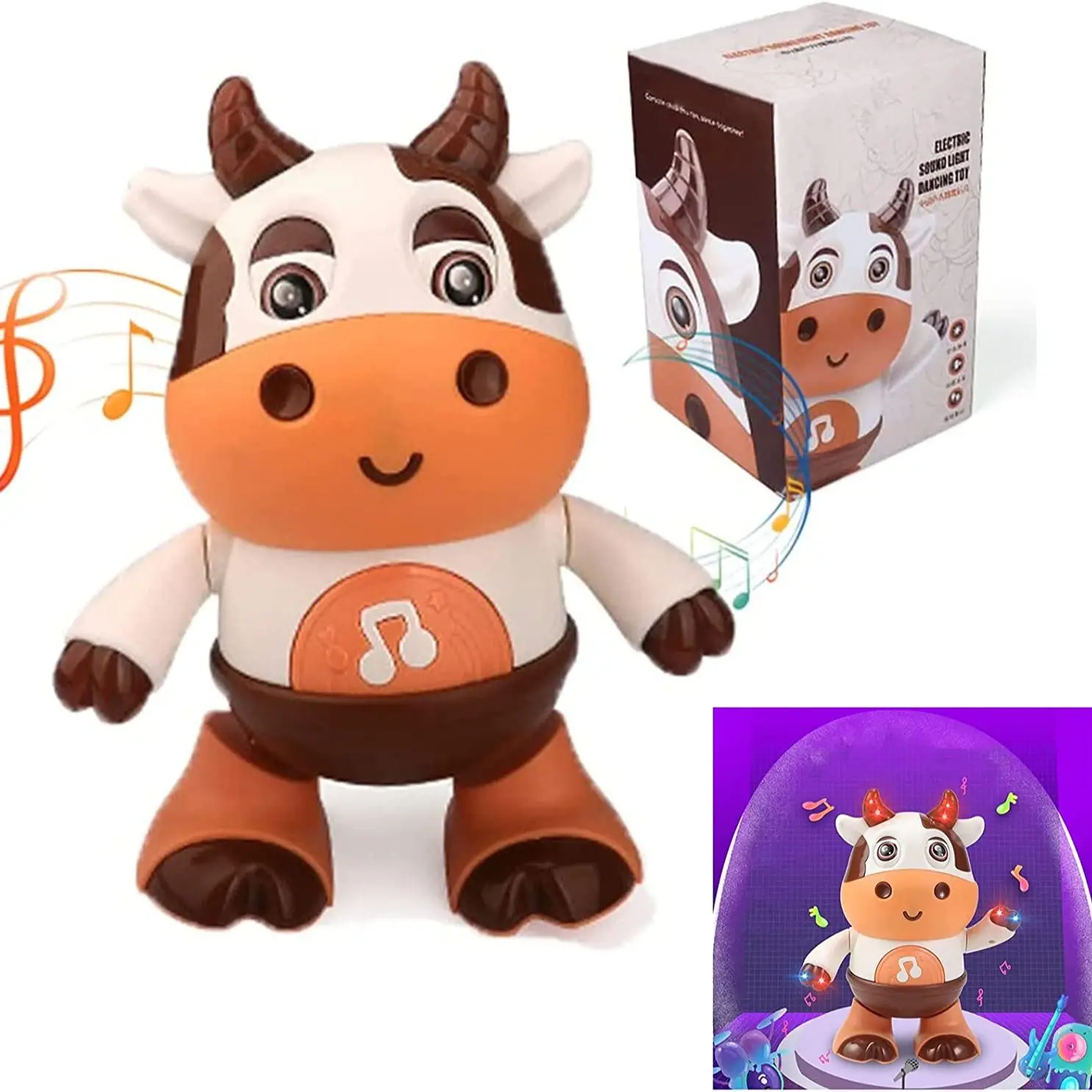 

Музыкальные игрушки Танцующая корова подвижная игрушка корова с музыкой и светодиодной подсветкой детские игрушки от 6 до 12 месяцев Детские развивающие игрушки