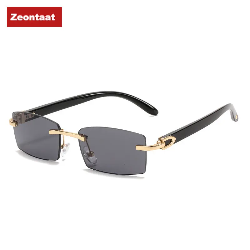 

Солнцезащитные очки без оправы для мужчин и женщин UV-400, квадратные, в винтажном стиле, с уникальным дизайном, с плоским верхом