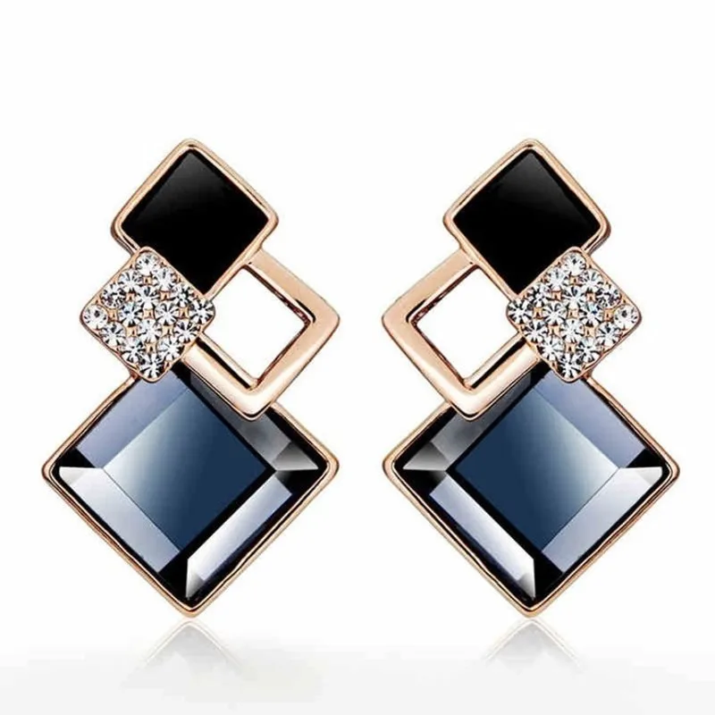 

Magic Space Ins Artificial Gemstone Earrings Simple Fashion Geometric Square Earrings Personality Earrings Jewelry