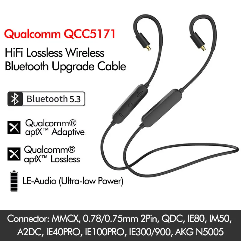 Hi-Fi LDAC Bluetooth 5 3 кабель QCC5171 MMCX 2Pin QDC IE400 SE846 A2DC IE80 IM50 адаптер для кабеля наушников aptX