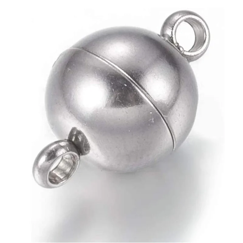10pcs Copper 6/8/10mm Round Ball Strong Magnetic Clasps Fit Bracelets Necklace End Clasp Connectors Jewelry Making Findings - купить по