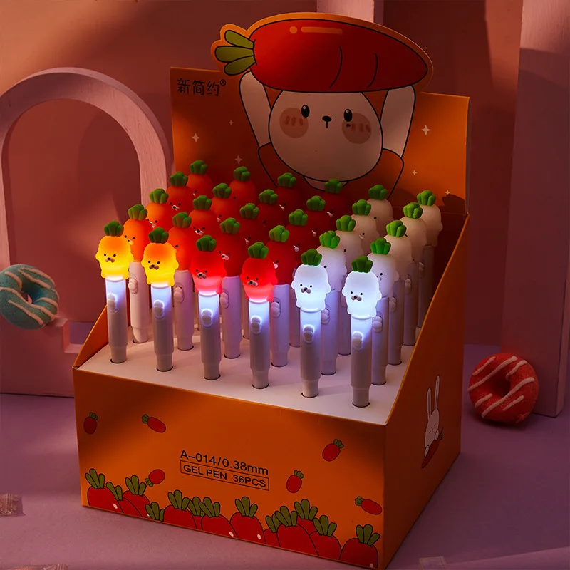 

36PCS/BOX Pens Cartoon Creative School Student Office Sign Writing Drawing Stationery Set Black 0.38MM Children's Gift