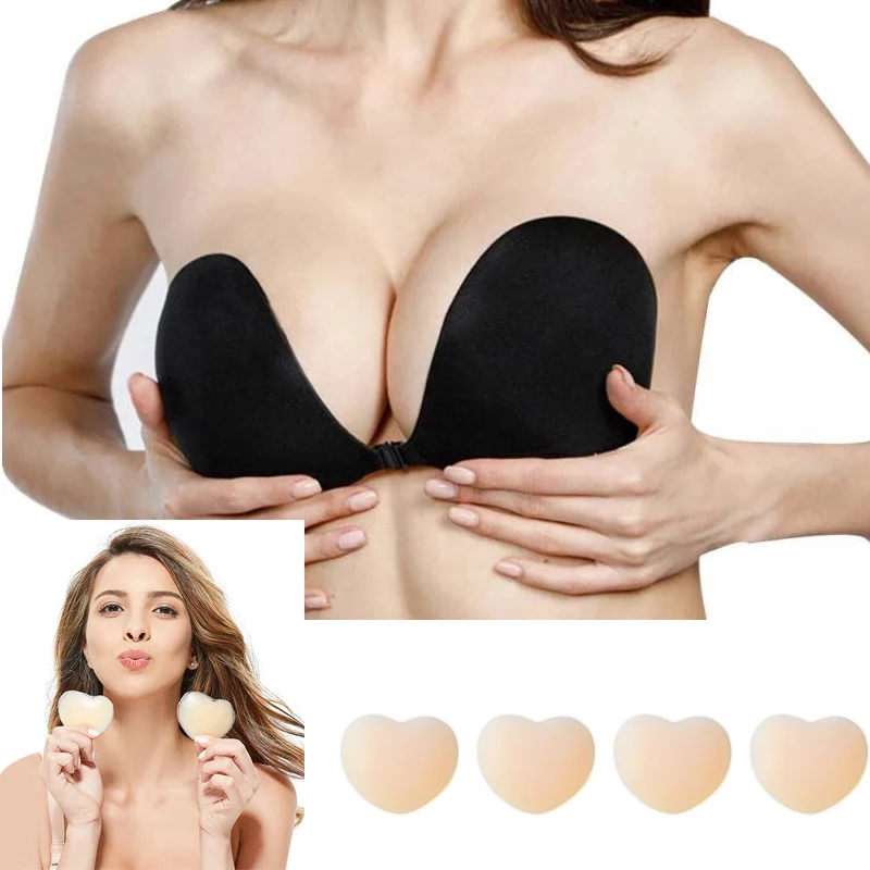 Сексуальный бюстгальтер с эффектом пуш-ап самоклеящаяся ткань бесшовная лента