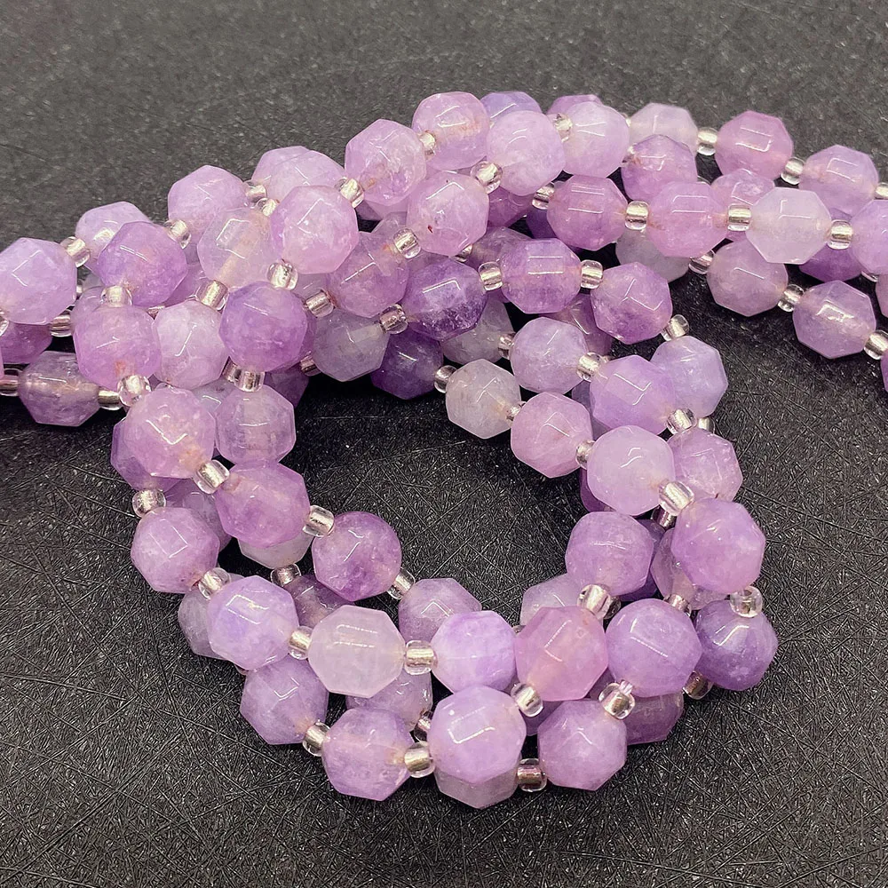 Бусины Из Натурального ограненного аметиста круглые свободно разделенные