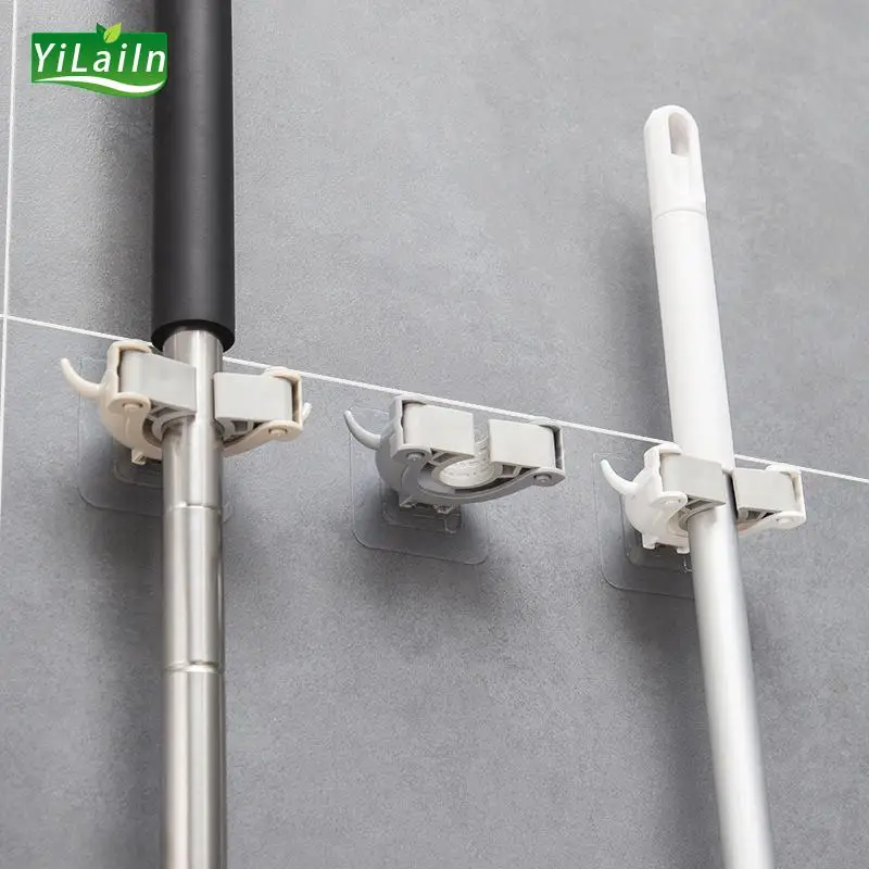 

YiLaiIn Mop Holder, Bathroom Mop Hook, Bathroom Adhesive Hook, Broom Holder, Holder, Mop Holder,Self-Adhesive Hooks