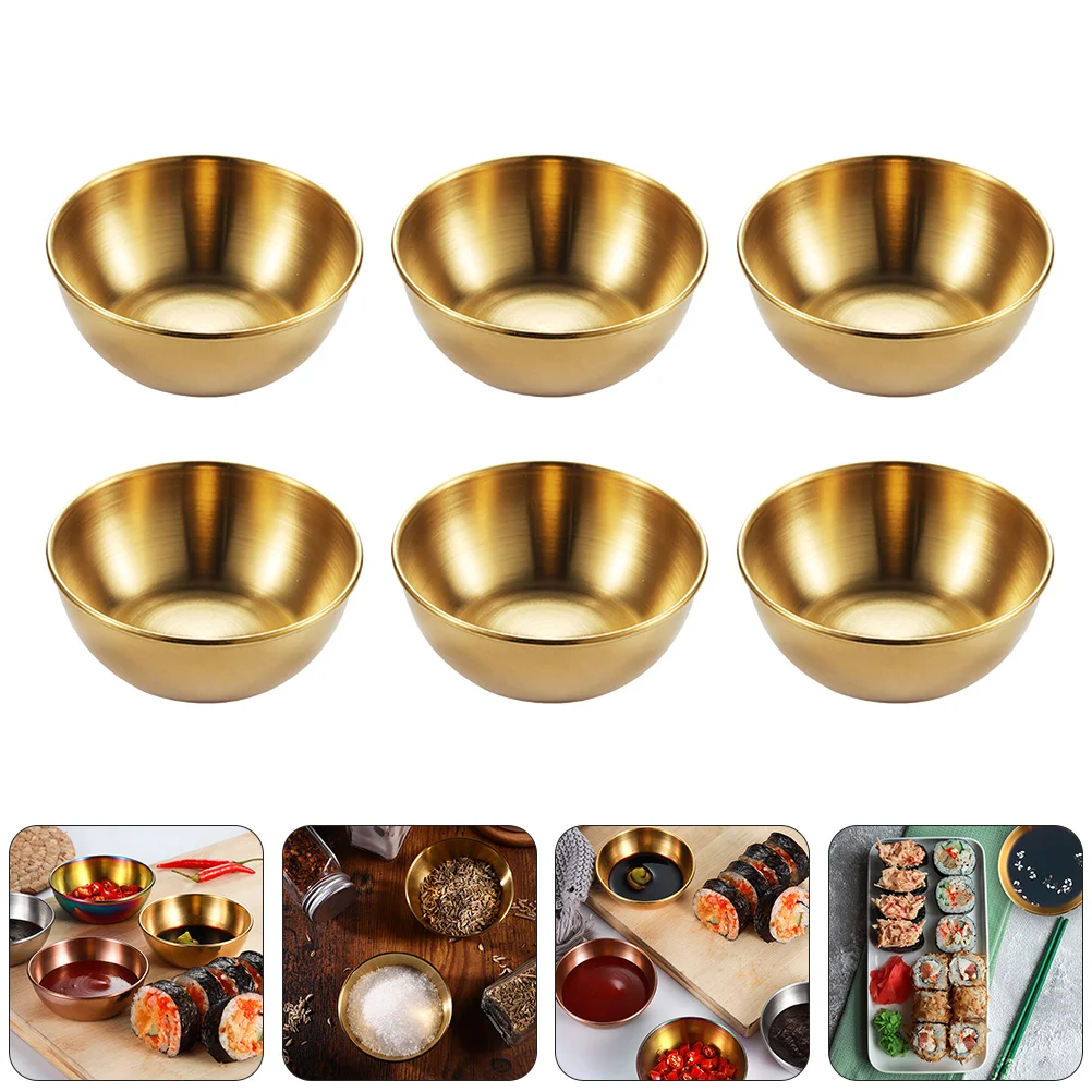 

Sauce Bowls Dish Dishes Plate Dipping Bowl Seasoning Serving Soy Cups Mini Appetizer Ramekins Vinegar Steel Fruit Condiment
