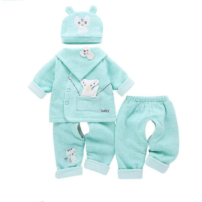 Newborn spring and autumn thin quilted cotton clothes net red cute boys and girls baby cotton suits baby foreign style suits