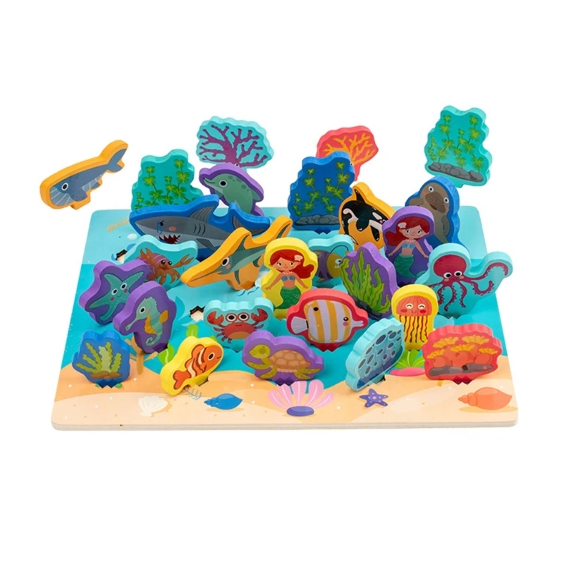 

Preschool Education Animal Puzzles Color and Fruit Learning 3D Toy