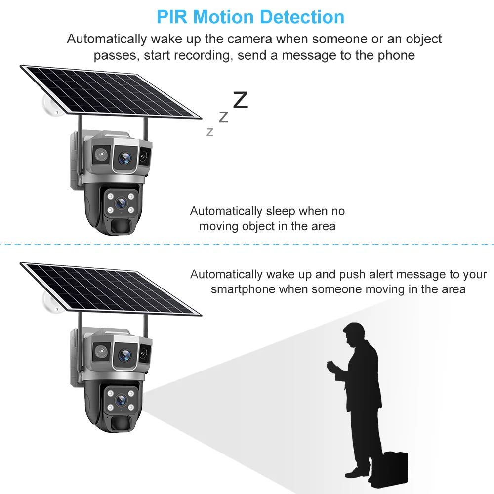 Уличная камера 4g Telecamera Wi-Fi per Esterno Senza Filo Con Pannello Solare Security-protection Camara Vigilancia Exterior