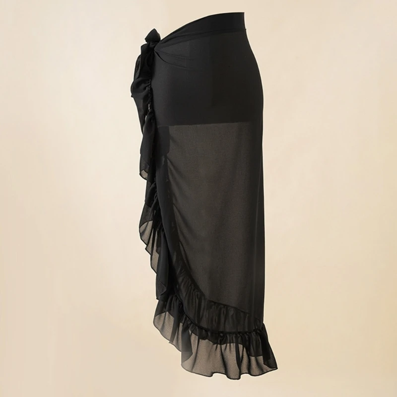 A9LD шифоновые короткие Саронги для женщин купальный костюм с боковой завязкой