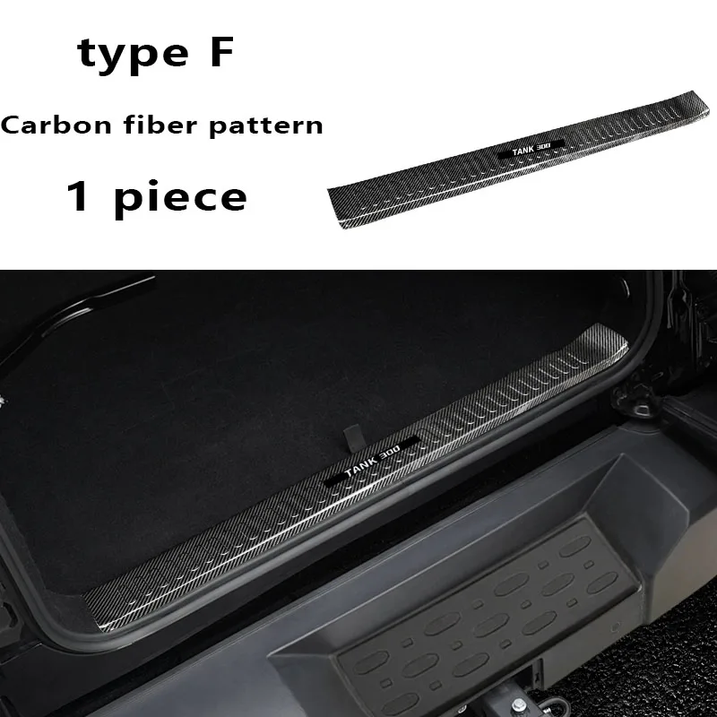 

Для GWM Tank 300 Great Wall 2022-2024 аксессуары из нержавеющей стали, черная накладка, защитная пластина заднего багажника автомобиля, защита от ударов/пыли, крышка порога