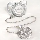 Роскошная детская соска-пустышка с короной и зажимами, блестящая соска без бисфенола А, новый дизайн, силиконовая соска для взрослых, подарок для будущей мамы, роскошная Соска-пустышка