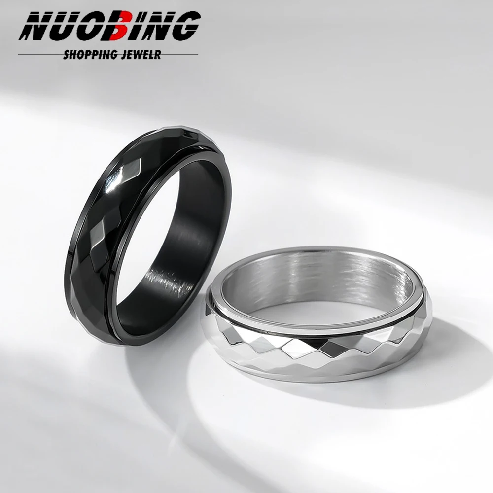 Мужское кольцо из нержавеющей стали с защитой от давления в форме ромба