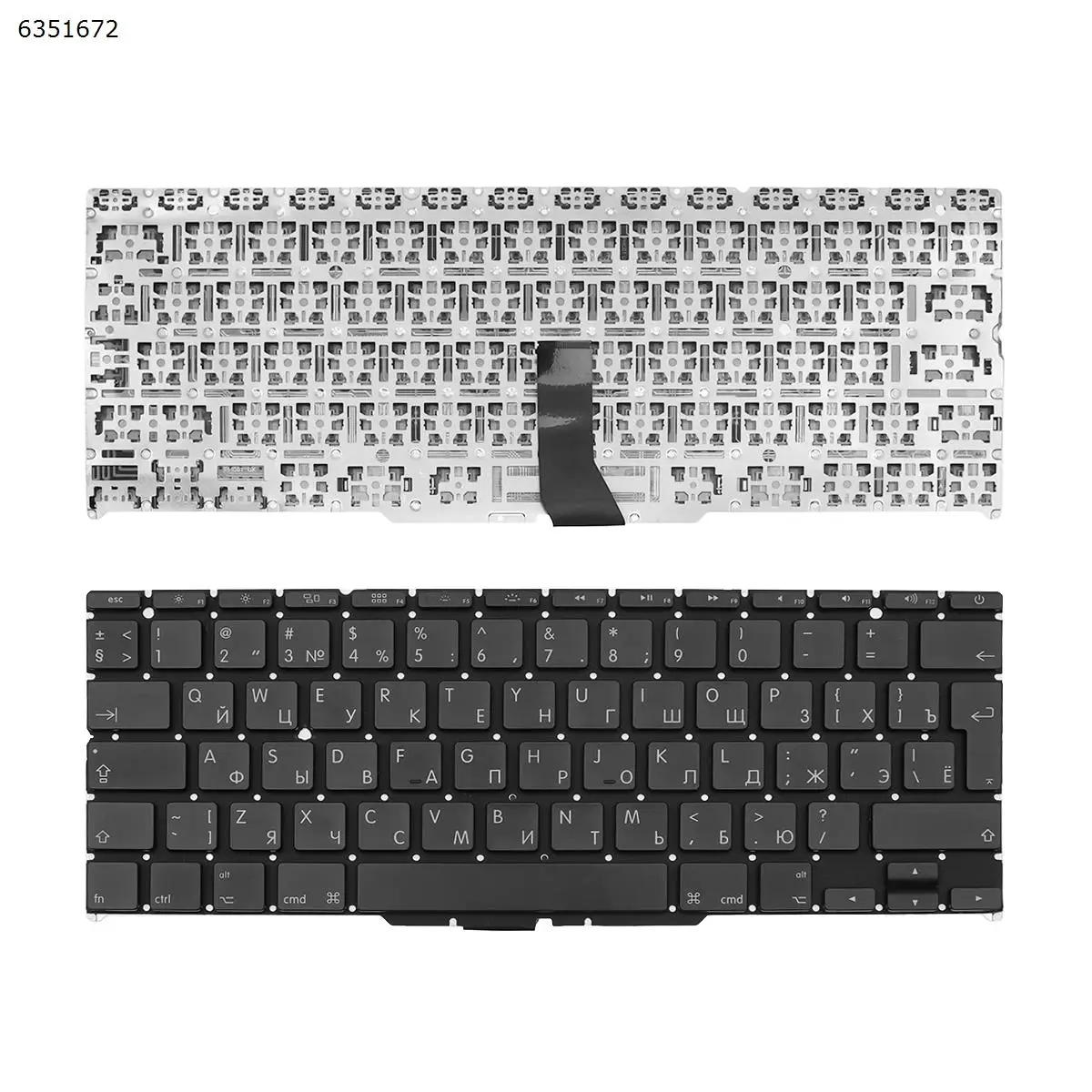 

Русская клавиатура для ноутбука APPLE MacBook Pro A1375, черная, без подсветки