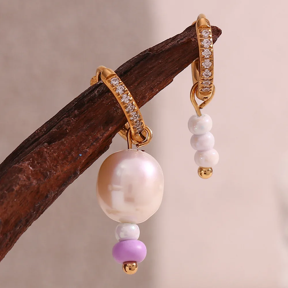 

Irregular Freshwater Pearl Strings Earrings for Women Summer Seaside Vacation Jewelry Accessories