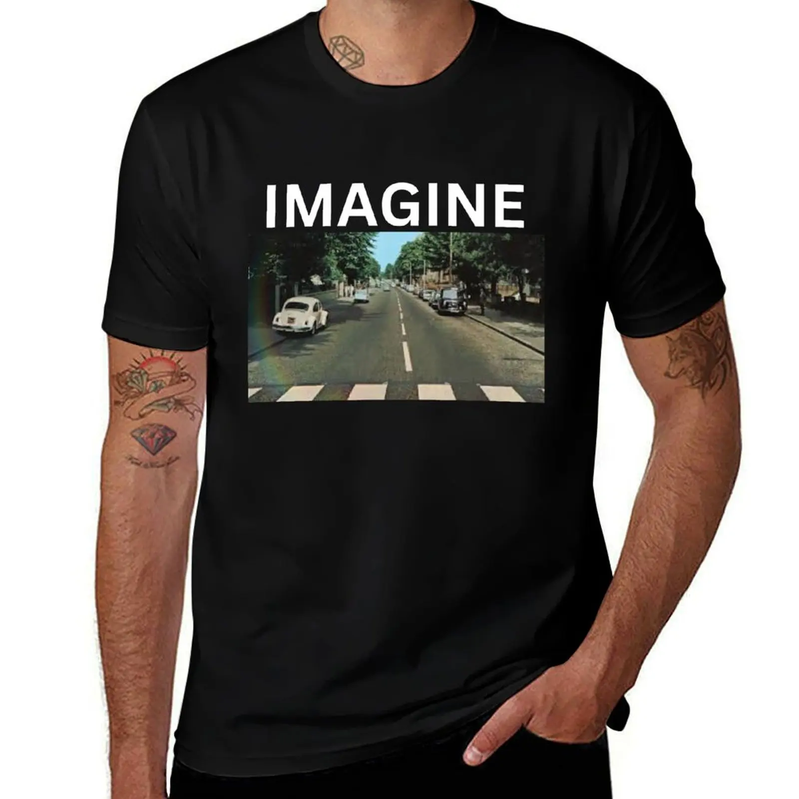 Imagine-Abey Rd футболка мужская быстросохнущие рубашки с рисунком мода