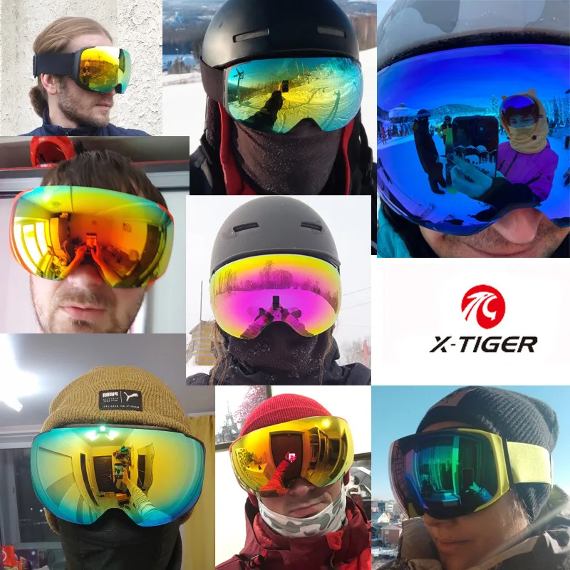 X-TIGER лыжные очки зимние для сноуборда противотуманная большая Лыжная маска