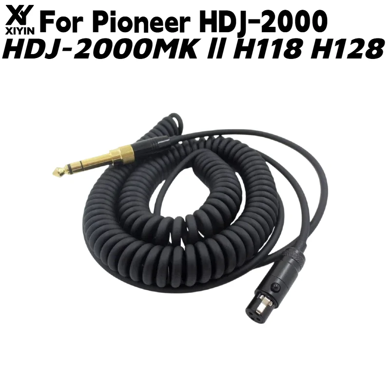 Фото Сменный пружинный кабель для наушников 6.35 мм на Mini XLR 3-контактный для Pioneer HDJ-2000 HDJ-2000MK Il H118 H128, запчасти для ремонта гарнитуры. №3