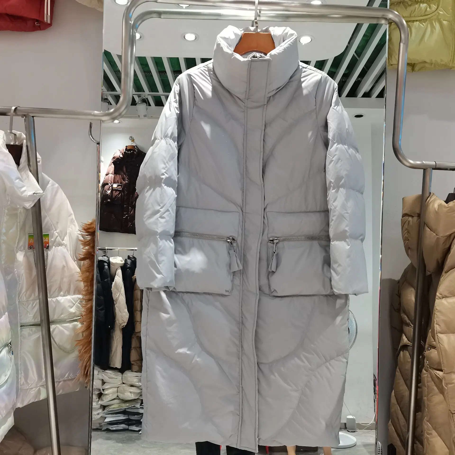 New Women Long Down Jacket Casual Style Autumn Winter Coats And Parkas Female Outwear