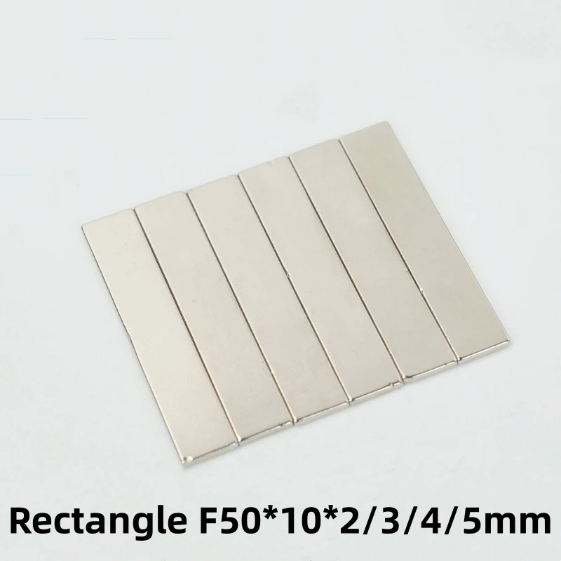 

F50X10X2/3/4/5mm Neodymium Iron Boron Strong Magnet Rare Earth Permanent Magnet NdFeB Rectangular Block Magnet Nickel Plating