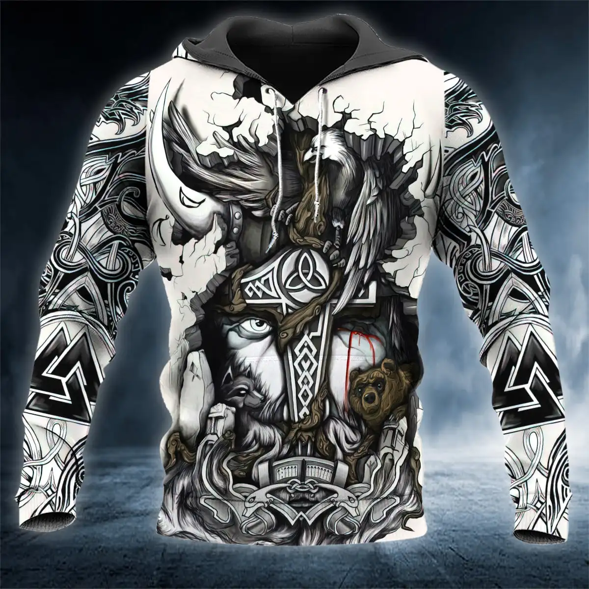 

The Allfather Odin Viking Tattoo 3D All Over Printed Hoodies For Men/Women Streetwear Sweatshirts Zip Up Hoodie Sudaderas Hombre