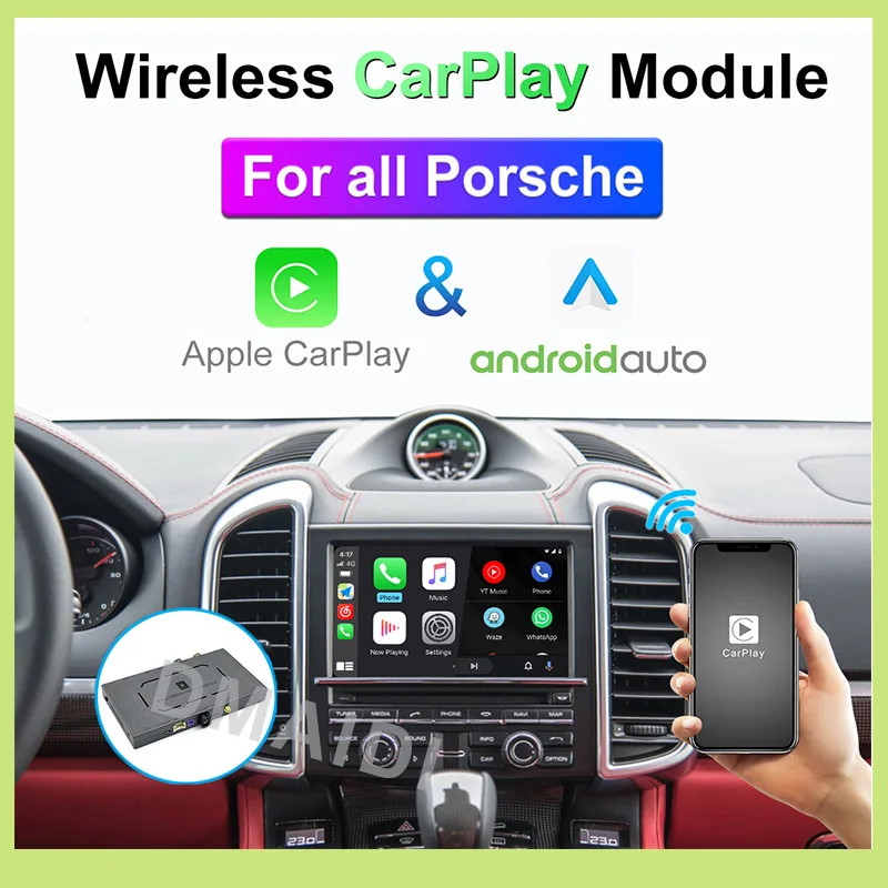 

Wireless Apple Carplay Android Auto Module Box for Porsche 911 Boxster Cayman Macan Cayenne Panamera PCM3.1 CDR3.1 PCM4.0