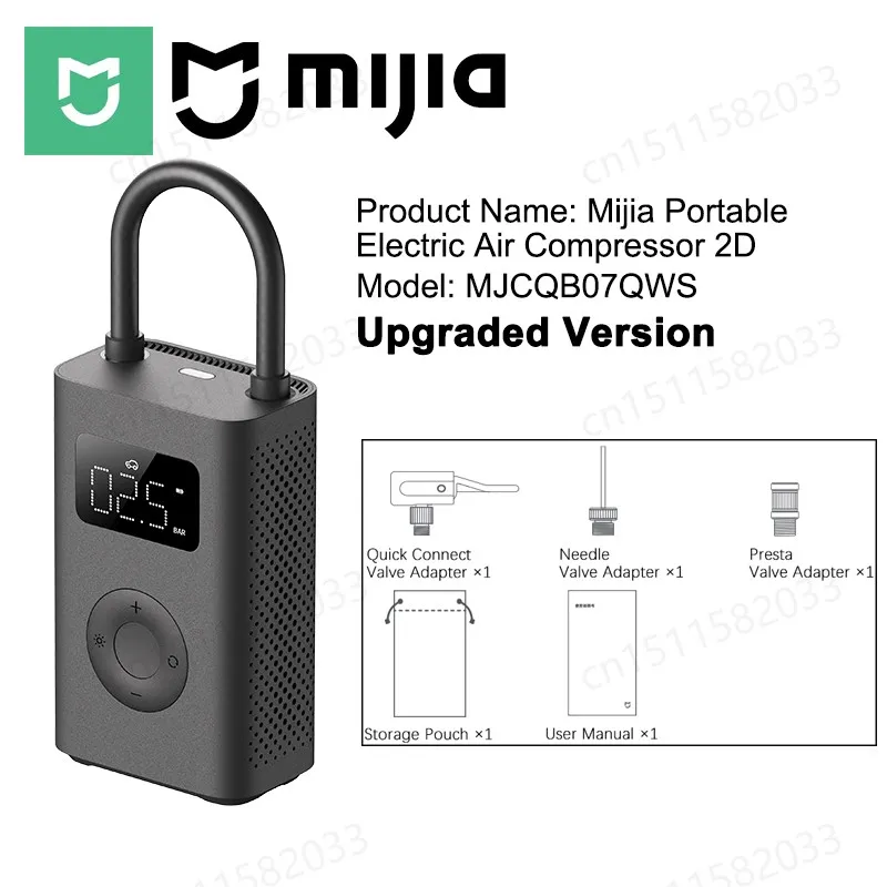 

Портативный Электрический Воздушный Компрессор MIJIA 2150 Psi С Автоматическим Отключением, Предустановленным Давлением