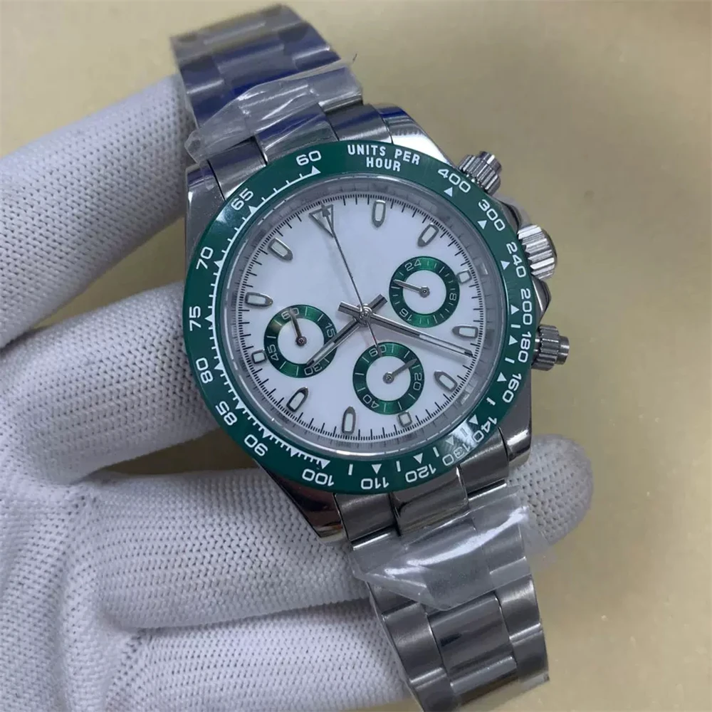 

40mm S-Logo Fashion Perfect Chronograph Watch VK63 Movement Quartz Watch Wristwatch Waterproof Stainless Steel Watches for Men