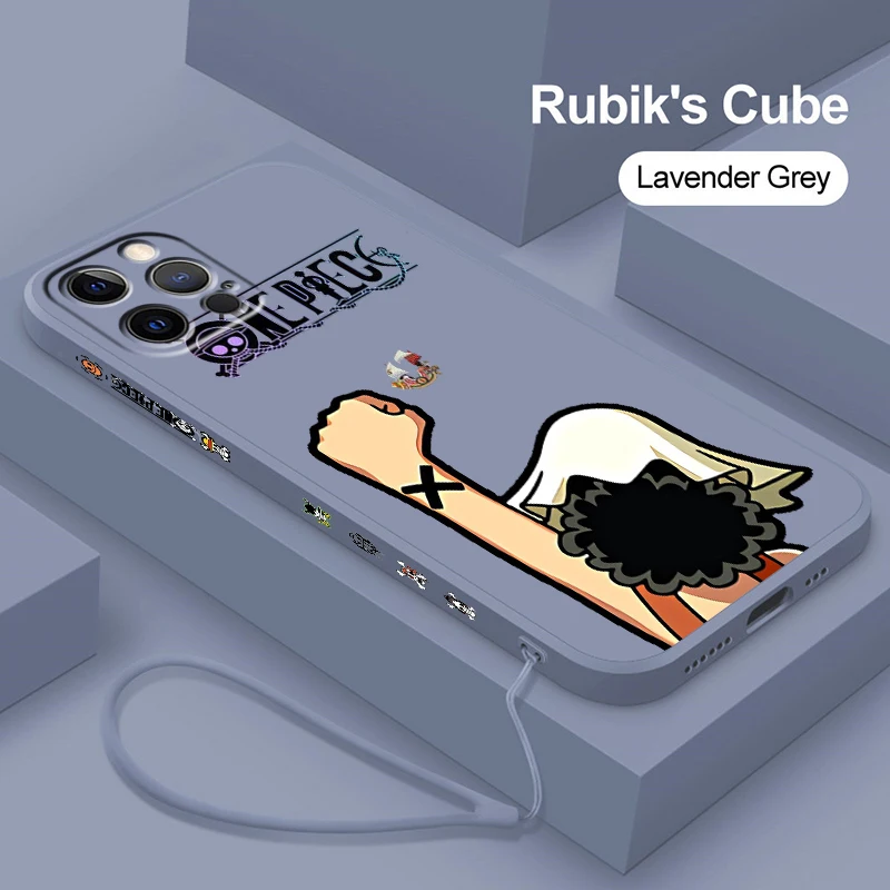 

Anime O-One P-Piece Cool Liquid Left Rope Cover Phone Case For Apple IPhone 14 13 12 Mini 11 Pro XS MAX XR X 8 7 SE