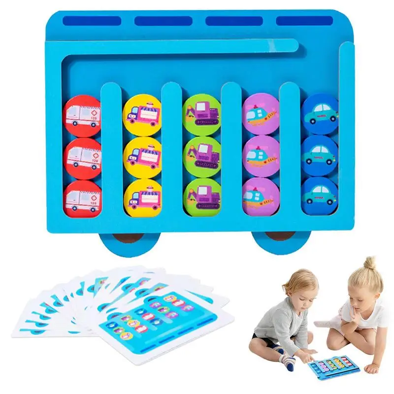 

Slide Puzzles For Kids Color & Shape Matching Brain Teasers 2-sided Fun And Educational STEM Montessori Learning Gift Toys For