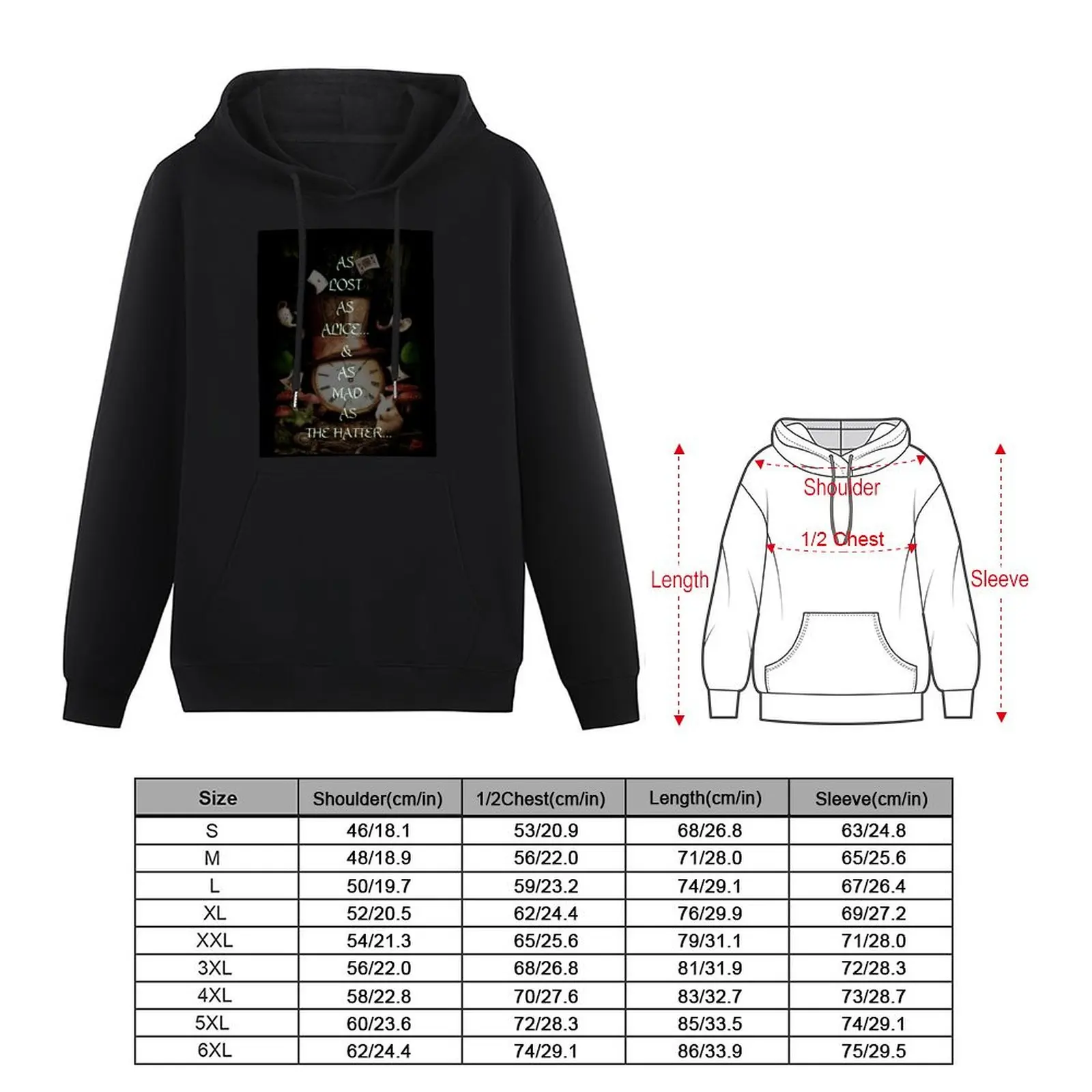 Пуловер с капюшоном MAD AS THE HATTER мужская одежда в стиле аниме дизайнерская для