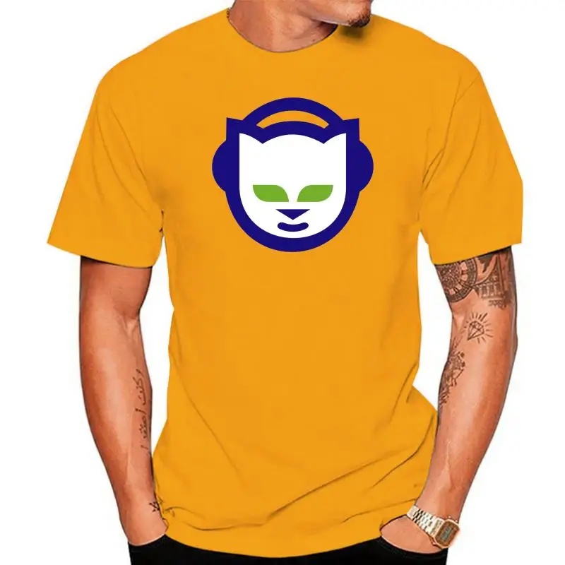 Футболка с логотипом в стиле ретро футболка Napster запуск онлайн-музыки хлопковая