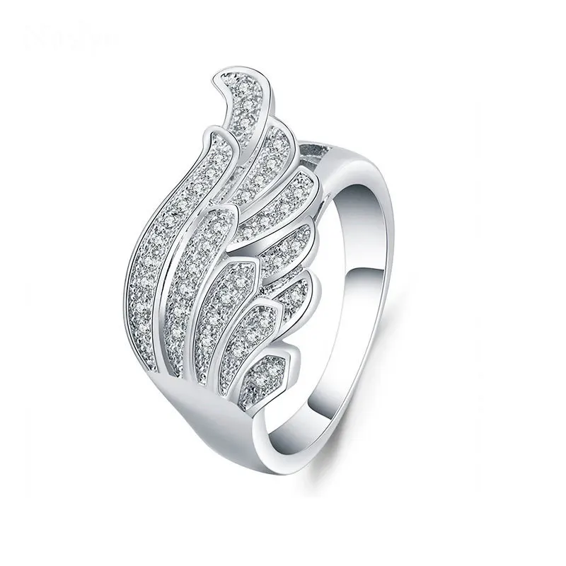 

Модное кольцо с кристаллами в виде крыльев Ангела индивидуальный простой женский изысканный романтический подарок