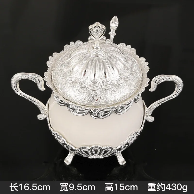 Европа Золотой/Серебряный Металл + керамический чай/кофе/сахар контейнеры для