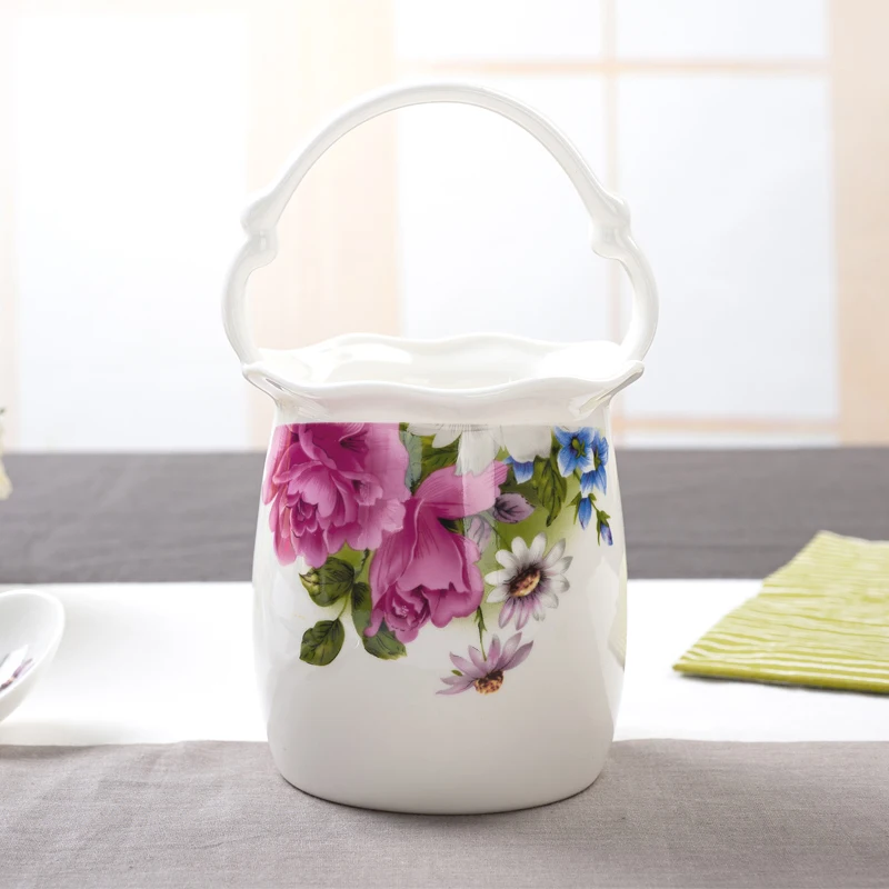 Держатель для палочек еды из костяного фарфора цветущий дизайн кухонная