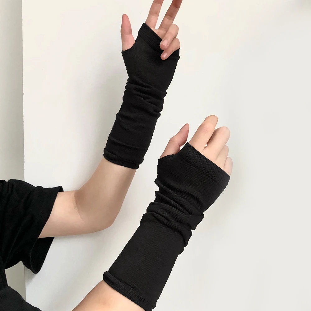 Женские полосатые перчатки для косплея модные вязаные длинные унисекс с защитой