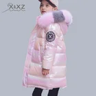 2022 русская зимняя пуховая куртка для девочек, водонепроницаемое блестящее теплое зимнее пальто для девочек, Женская парка для девочек-подростков, зимний костюм 5,0