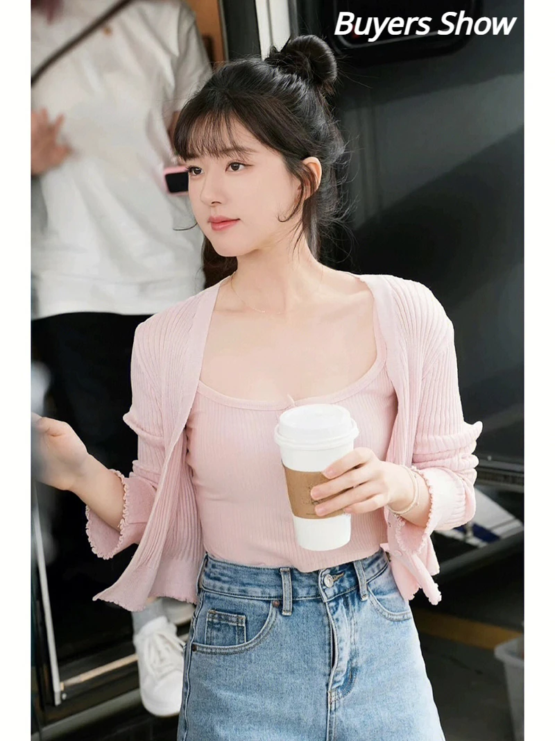 Kpop корейская певица женские уличные розовые кардиганы свитера с v-образным