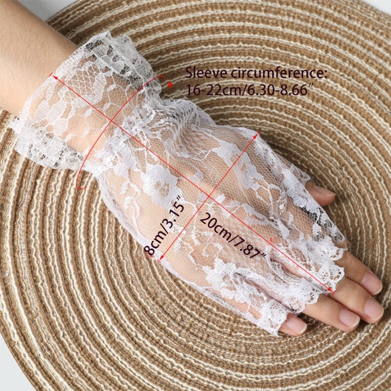 

Women Fingerless Gloves Bridal Sunblock Lace Gloves for Evening Party Opera 1920s Flapper Costume Gatsby Themed Party