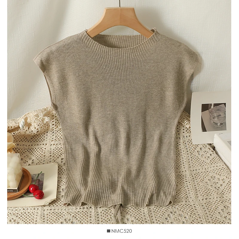 

Casual Short Sleeve Fashion Women Blouse Lace-up Hollow Solid Knitwear Shirt Woman Summer Slim Office Lady Knit Shirts New 27274