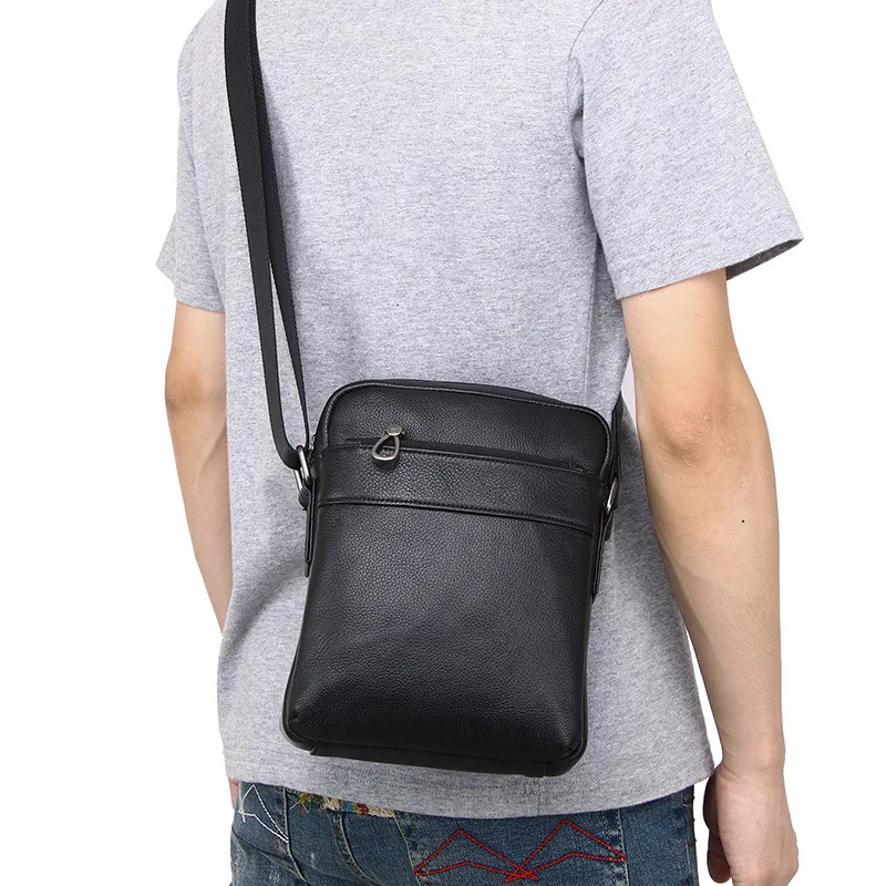 

AETOO 2022 new Korean version men's fashion leather vertical men's bag casual shoulder messenger bag first layer leather bag