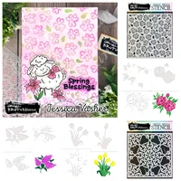 spring layering lilac tulip peony floral antique trellis blanket of blooms stencils diy paper cards drawing coloring embossing